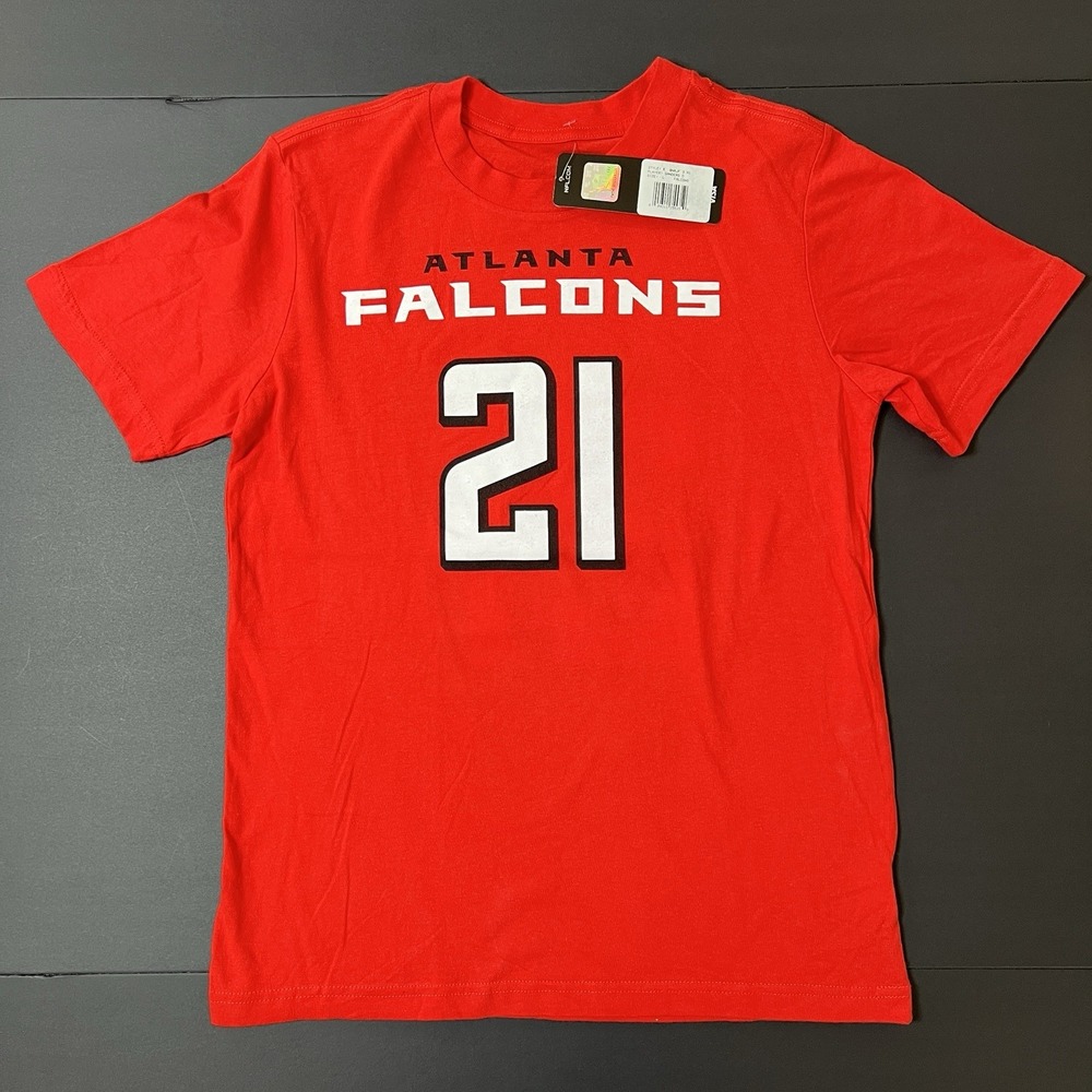 Atlanta Falcons Deion Sanders Jersey Tshirt Youth L Red NWT - Picture 2 of 6